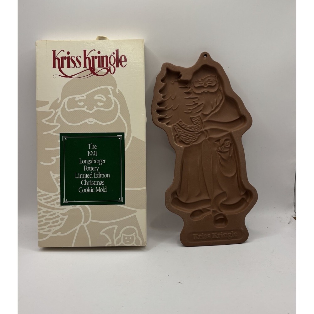 Longaberger Pottery 1991 Kris Kringle Limited Edition‎ Christmas Cookie Mold